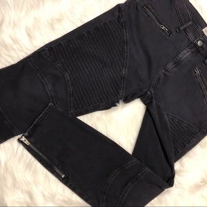 GAP True Skinny Stretch Black Moto Pants Size 31
